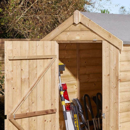 Rowlinson 4x4ft Shiplap Apex Garden Shed Single Door - JJ Building Materials