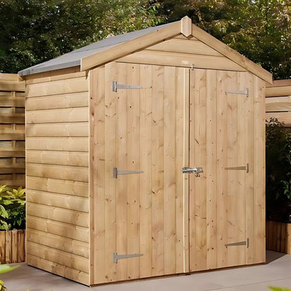 Rowlinson 4x6ft Shiplap Apex Garden Shed Double Door - JJ Building Materials
