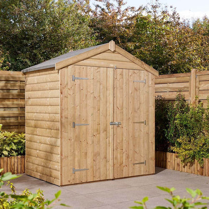 Rowlinson 4x6ft Shiplap Apex Garden Shed Double Door - JJ Building Materials