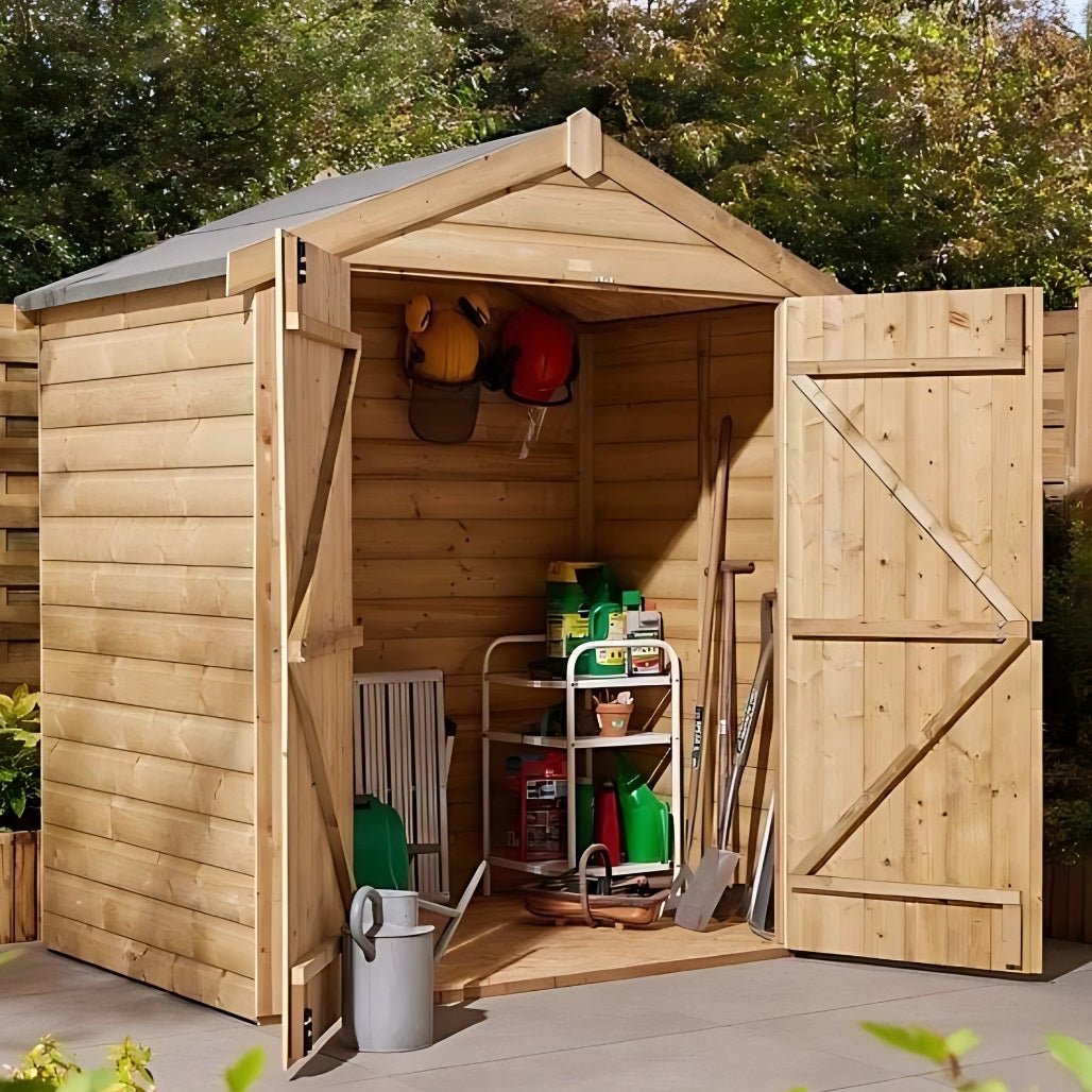 Rowlinson 4x6ft Shiplap Apex Garden Shed Double Door - JJ Building Materials
