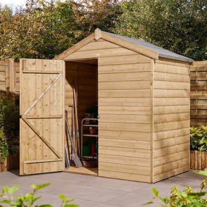 Rowlinson 4x6ft Shiplap Apex Garden Shed Single Door - JJ Building Materials