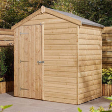 Rowlinson 4x6ft Shiplap Apex Garden Shed Single Door - JJ Building Materials