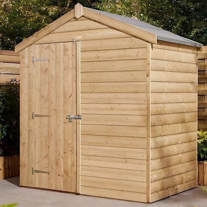 Rowlinson 4x6ft Shiplap Apex Garden Shed Single Door - JJ Building Materials