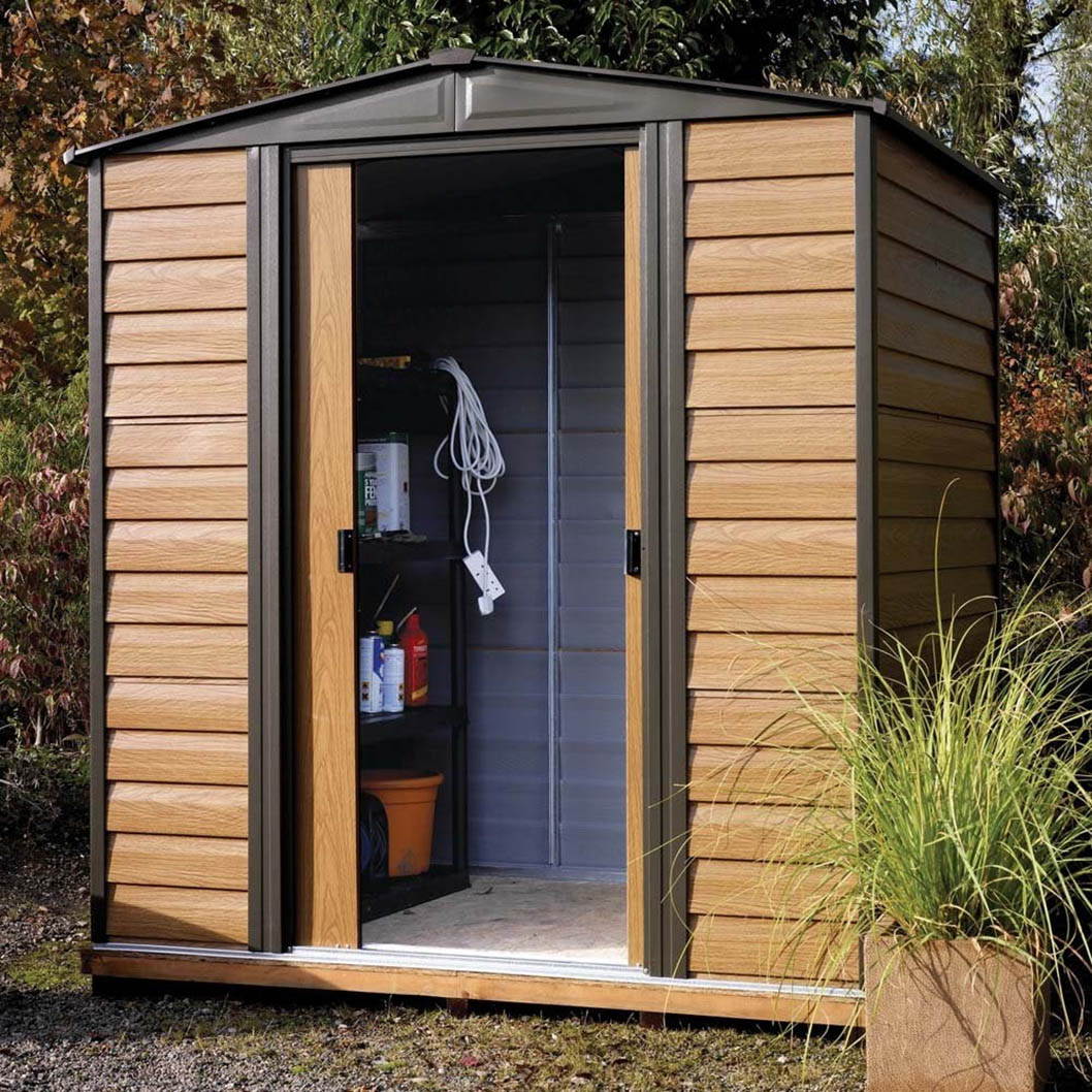 Rowlinson 6x5ft Woodvale Metal Apex Shed - JJ Building Materials