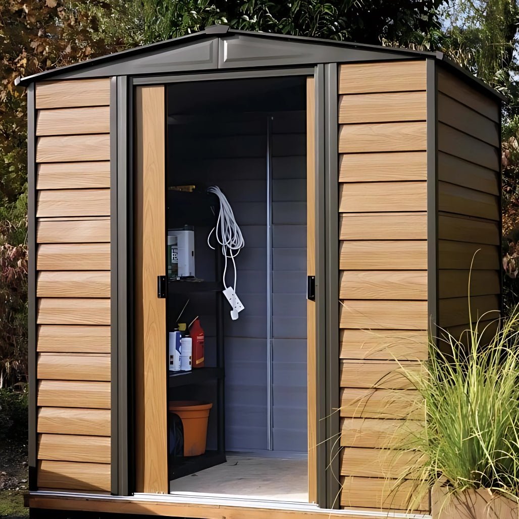 Rowlinson 6x5ft Woodvale Metal Apex Shed - JJ Building Materials