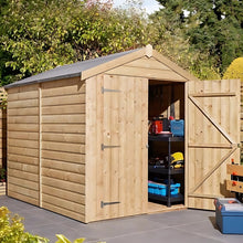 Rowlinson 8x6ft Shiplap Apex Garden Shed Double Door