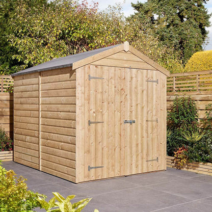 Rowlinson 8x6ft Shiplap Apex Garden Shed Double Door - JJ Building Materials