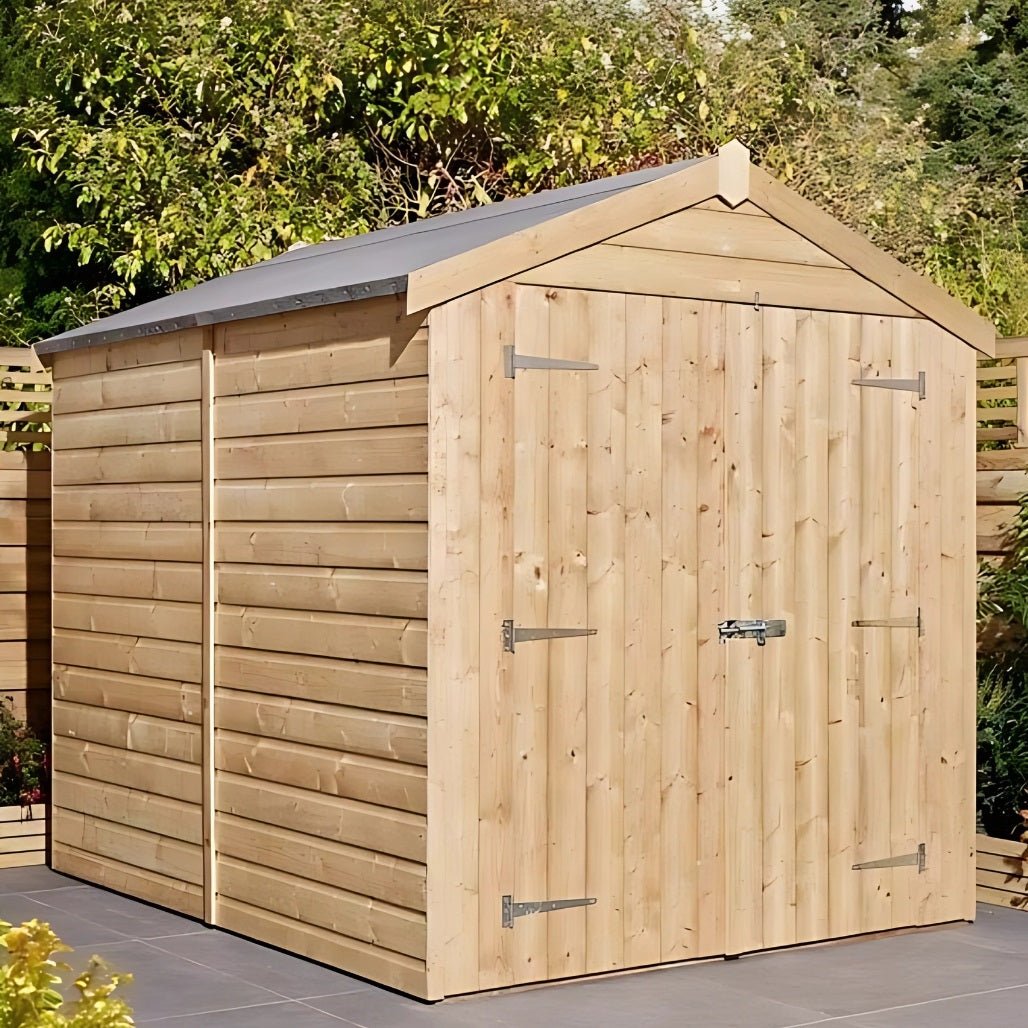 Rowlinson 8x6ft Shiplap Apex Garden Shed Double Door - JJ Building Materials