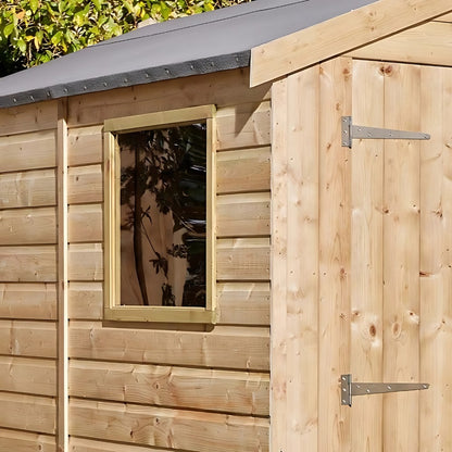 Rowlinson 8x6ft Shiplap Apex Garden Shed Double Door with Window