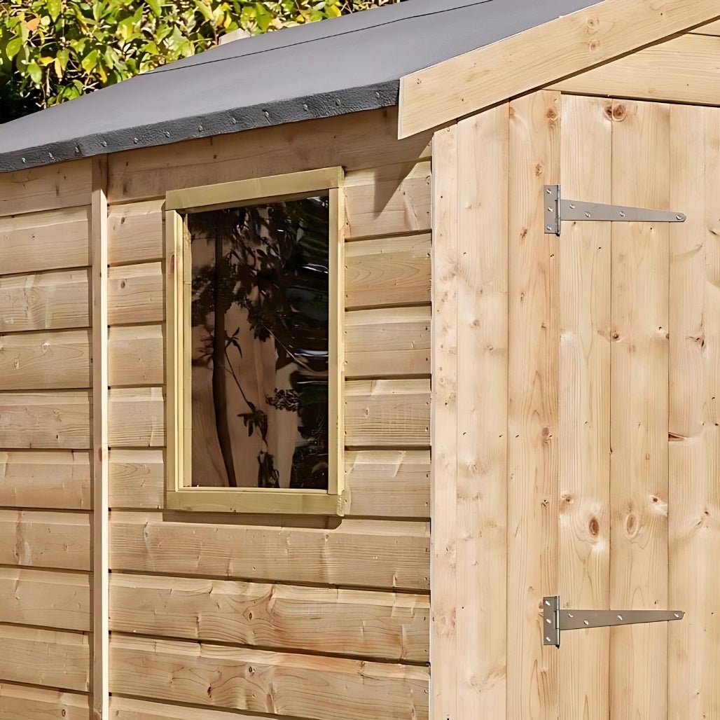 Rowlinson 8x6ft Shiplap Apex Garden Shed Double Door with Window - JJ Building Materials
