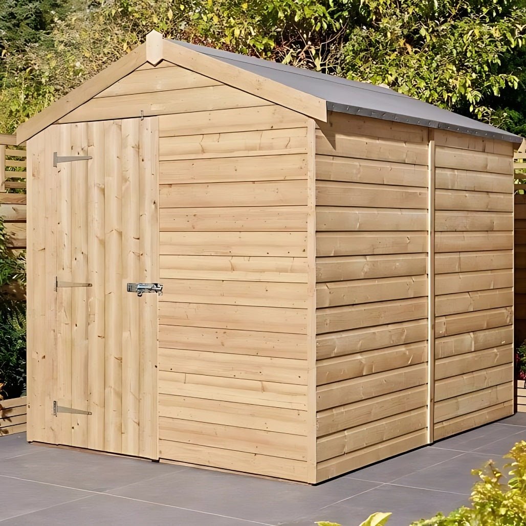 Rowlinson 8x6ft Shiplap Apex Garden Shed Single Door - JJ Building Materials
