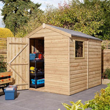 Rowlinson 8x6ft Shiplap Apex Garden Shed Single Door - JJ Building Materials
