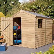 Rowlinson 8x6ft Shiplap Apex Garden Shed Single Door with Window - JJ Building Materials