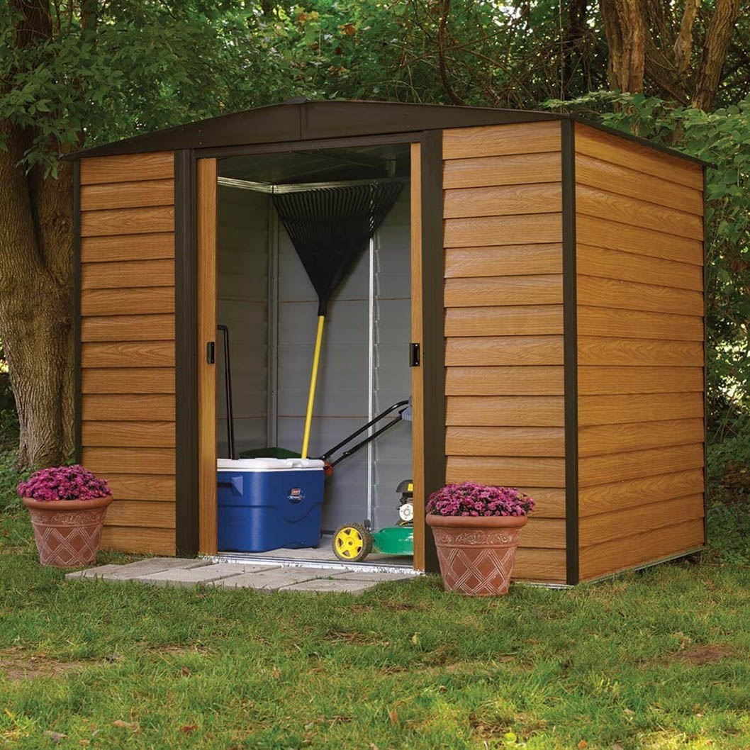 Rowlinson 8x6ft Woodvale Metal Apex Shed - JJ Building Materials