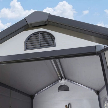 Rowlinson Airevale 4X3ft Plastic Apex Garden Shed Light Grey - JJ Building Materials