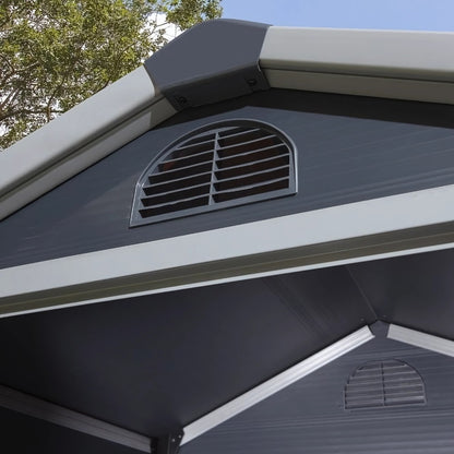 Rowlinson Airevale 4X3ft Plastic Apex Garden Shed Dark Grey