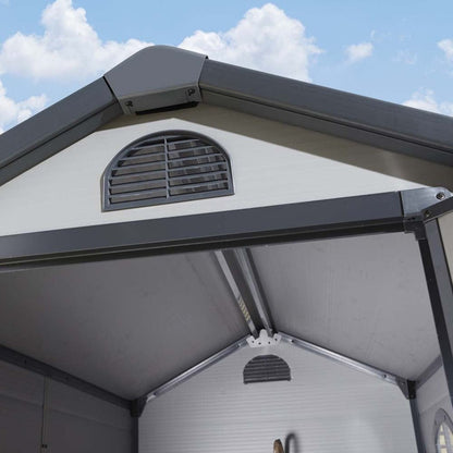 Rowlinson Airevale 4X3ft Plastic Apex Garden Shed Light Grey - JJ Building Materials