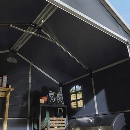 Rowlinson Airevale 8x6ft Plastic Apex Garden Shed Dark Grey