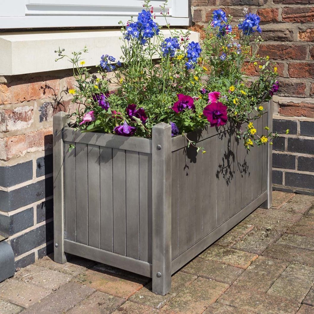 Rowlinson Alderley Grey Rectangular Planter - JJ Building Materials