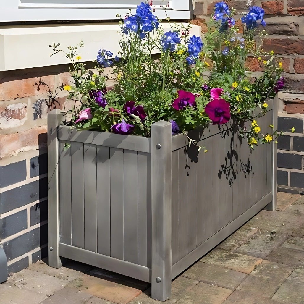 Rowlinson Alderley Grey Rectangular Planter - JJ Building Materials