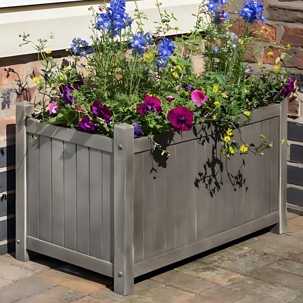 Rowlinson Alderley Grey Rectangular Planter - JJ Building Materials