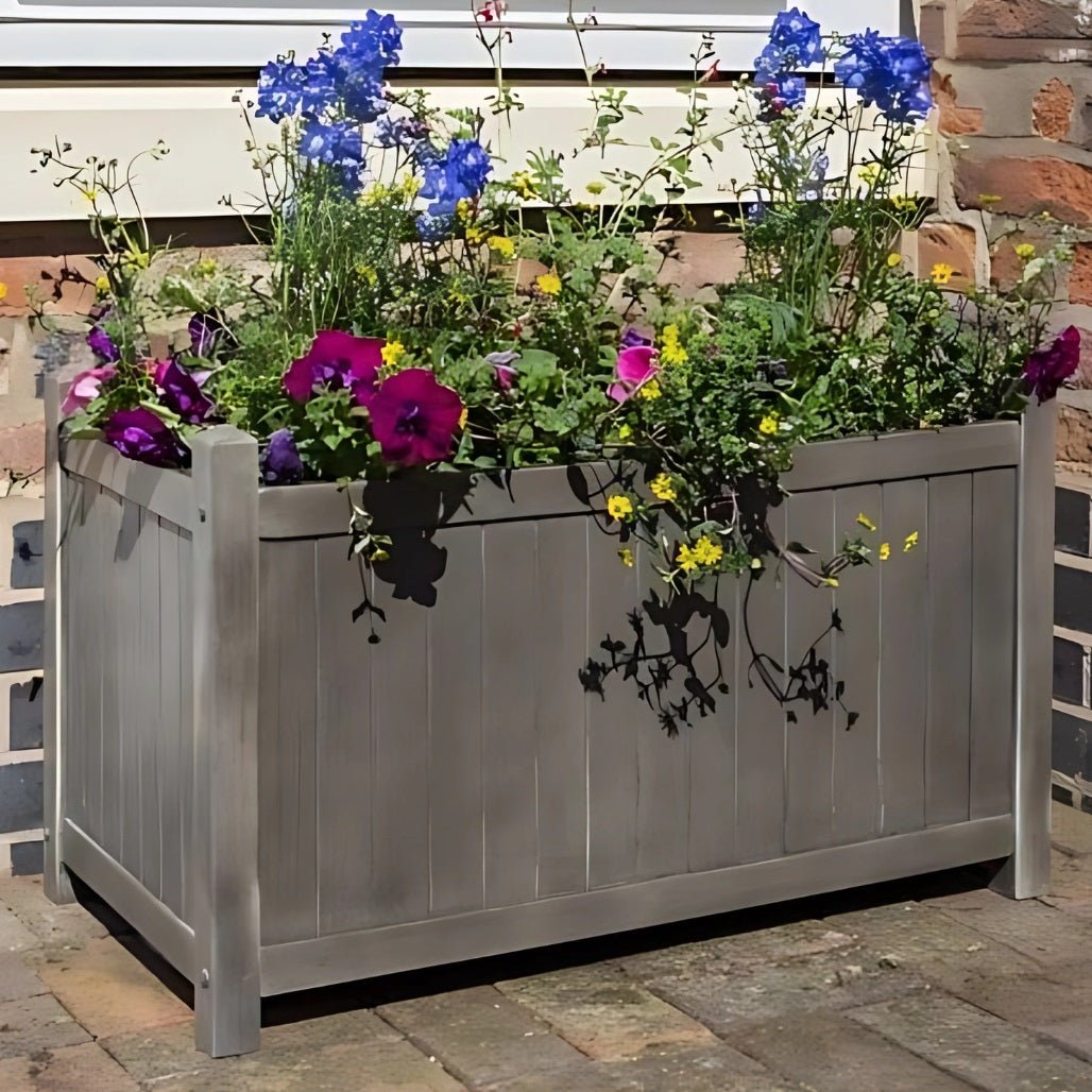 Rowlinson Alderley Grey Rectangular Planter - JJ Building Materials