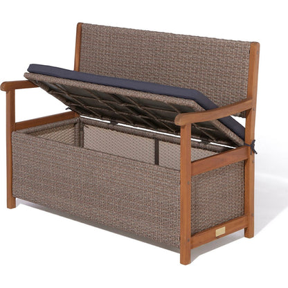Rowlinson Alderley Rattan Storage Garden Bench - JJ Building Materials