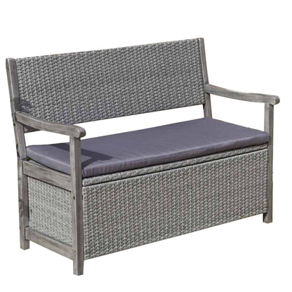 Rowlinson Alderley Rattan Storage Garden Bench - JJ Building Materials