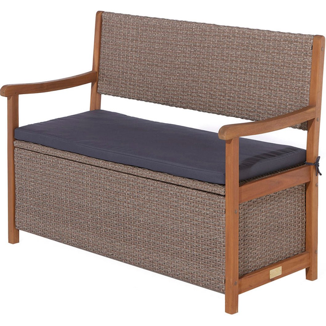 Rowlinson Alderley Rattan Storage Garden Bench - JJ Building Materials