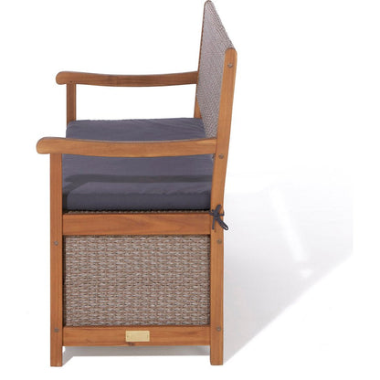 Rowlinson Alderley Rattan Storage Garden Bench - JJ Building Materials