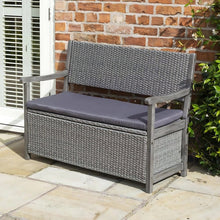 Rowlinson Alderley Rattan Storage Garden Bench - JJ Building Materials