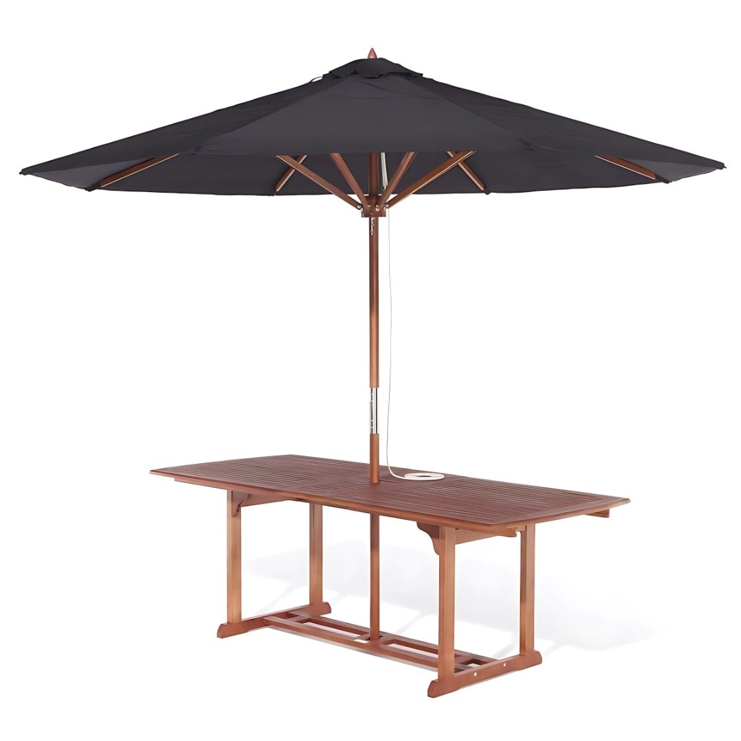 Rowlinson Bali Wooden Garden Dining Set With Parasol - JJ Building Materials