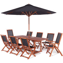 Rowlinson Bali Wooden Garden Dining Set With Parasol - JJ Building Materials