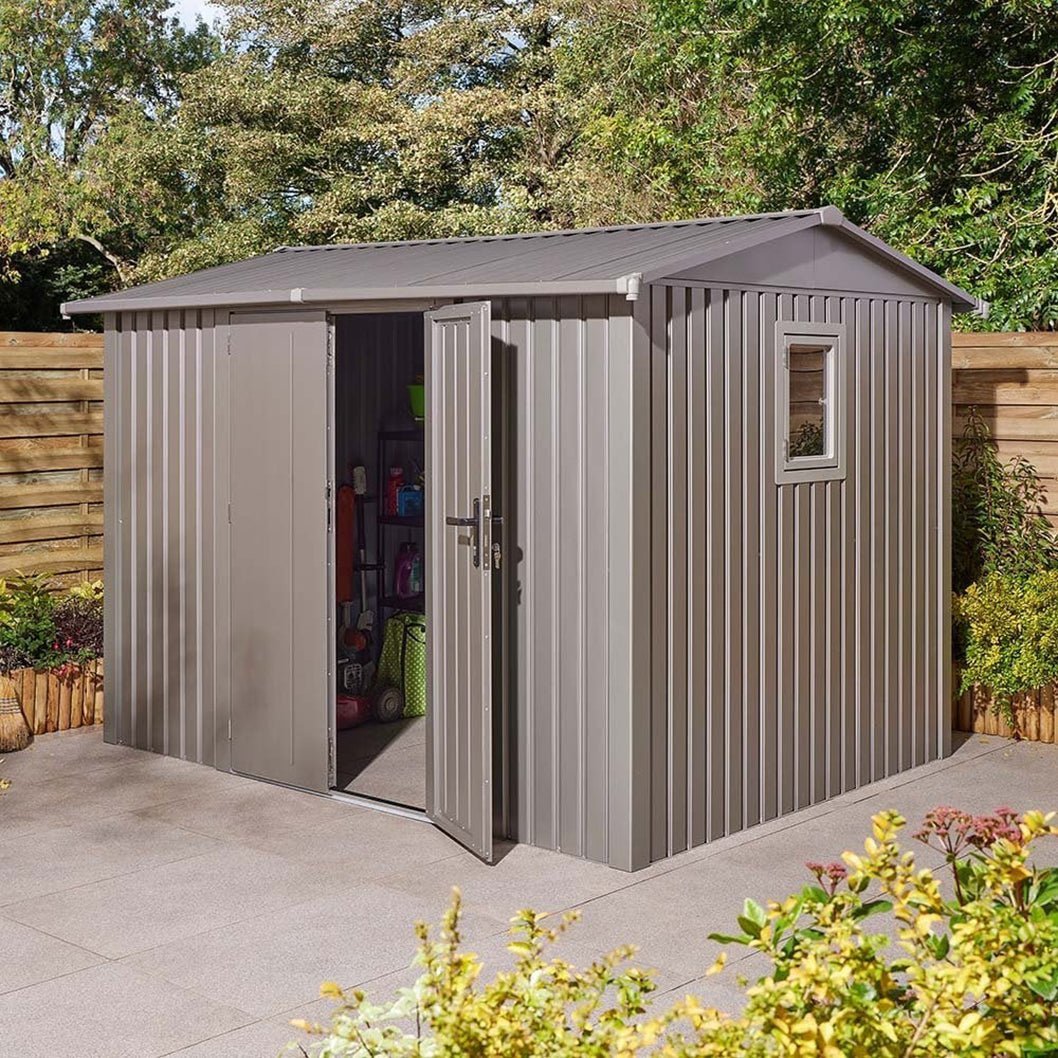 Rowlinson Brentvale 10x8ft Premium Apex Metal Shed - JJ Building Materials