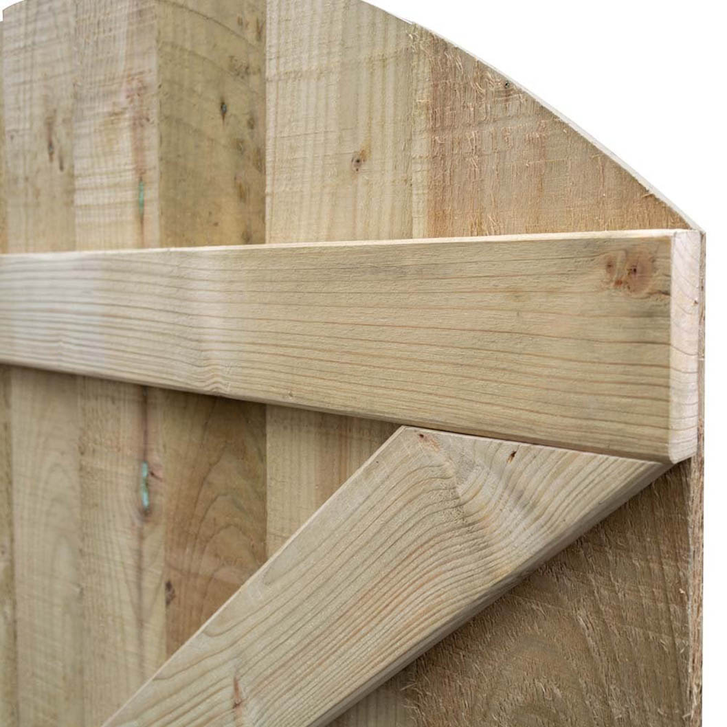 Rowlinson Featheredge Arch Top Wooden Gate - JJ Building Materials