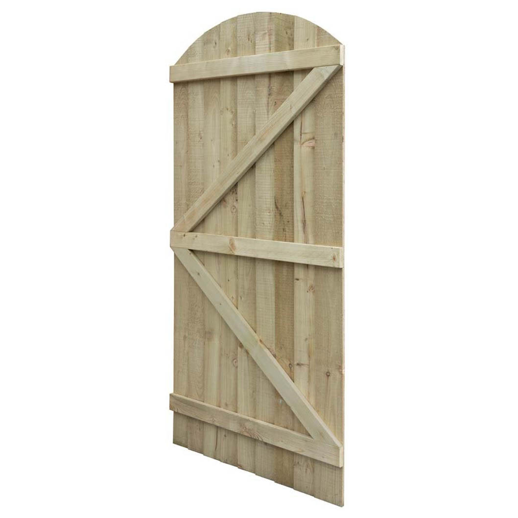 Rowlinson Featheredge Arch Top Wooden Gate - JJ Building Materials