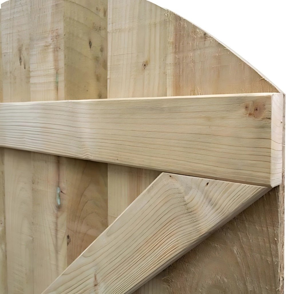Rowlinson Featheredge Arch Top Wooden Gate - JJ Building Materials