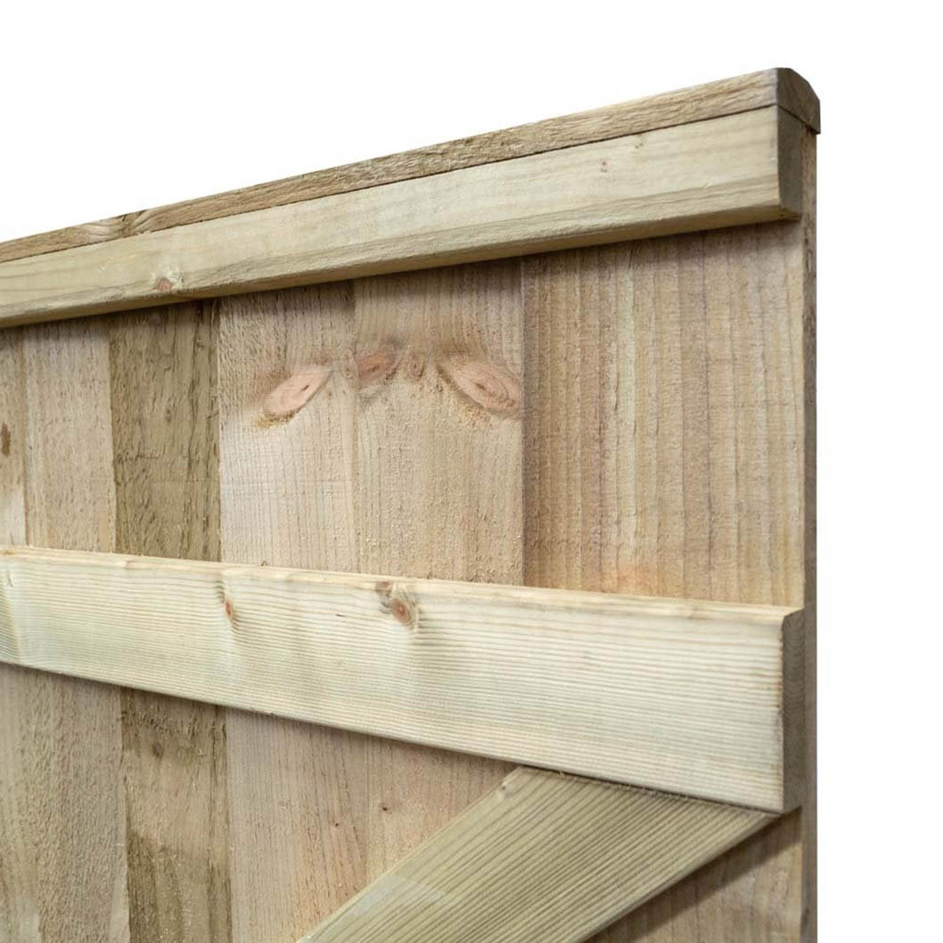 Rowlinson Featheredge Square Top Wooden Gate - JJ Building Materials