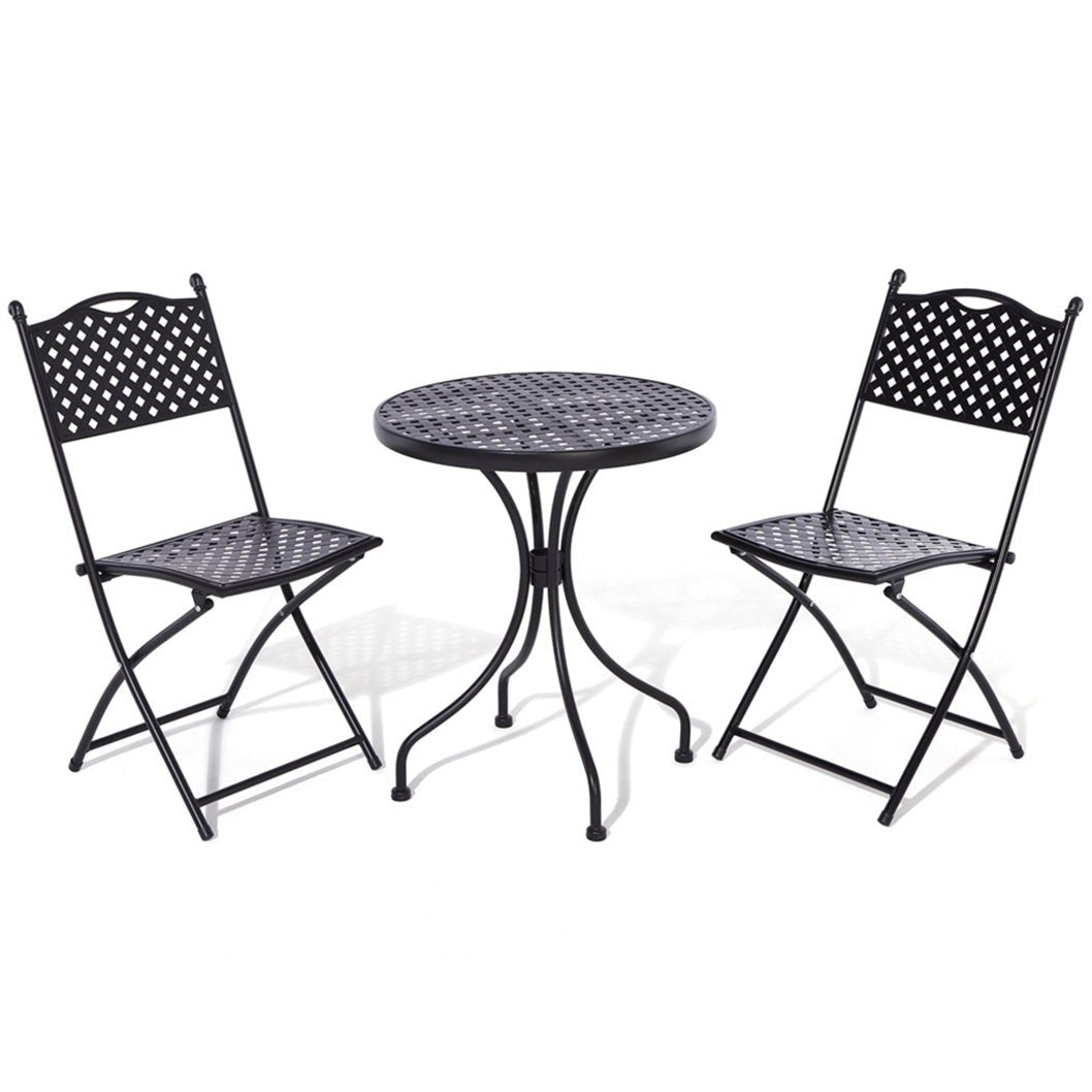 Rowlinson Havana Black Metal Bistro Garden Set - JJ Building Materials