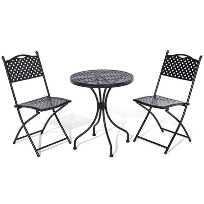 Rowlinson Havana Black Metal Bistro Garden Set - JJ Building Materials