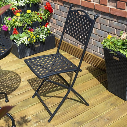 Rowlinson Havana Black Metal Bistro Garden Set - JJ Building Materials