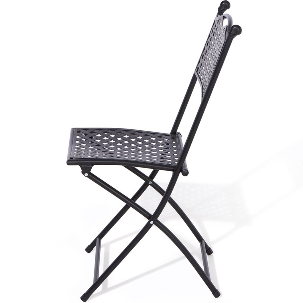 Rowlinson Havana Black Metal Bistro Garden Set - JJ Building Materials
