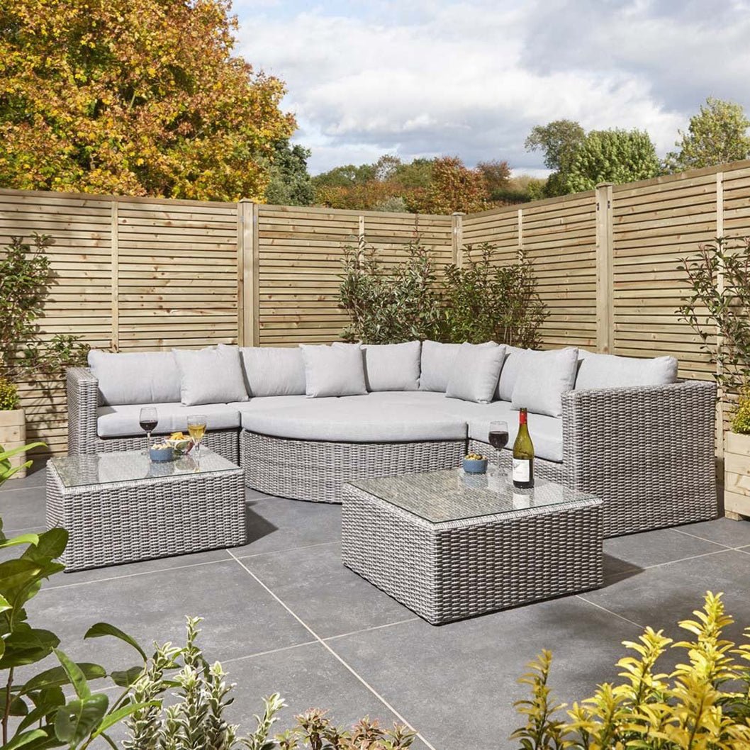 Rowlinson Marbella Multi Function Rattan Garden Dining Set - JJ Building Materials