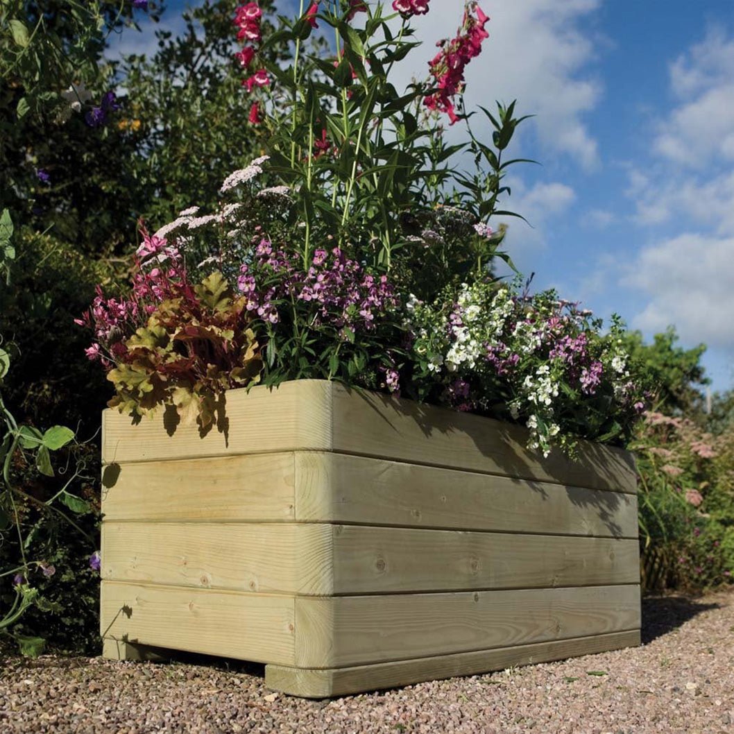 Rowlinson Marberry Rectangular Wooden Planter - JJ Building Materials