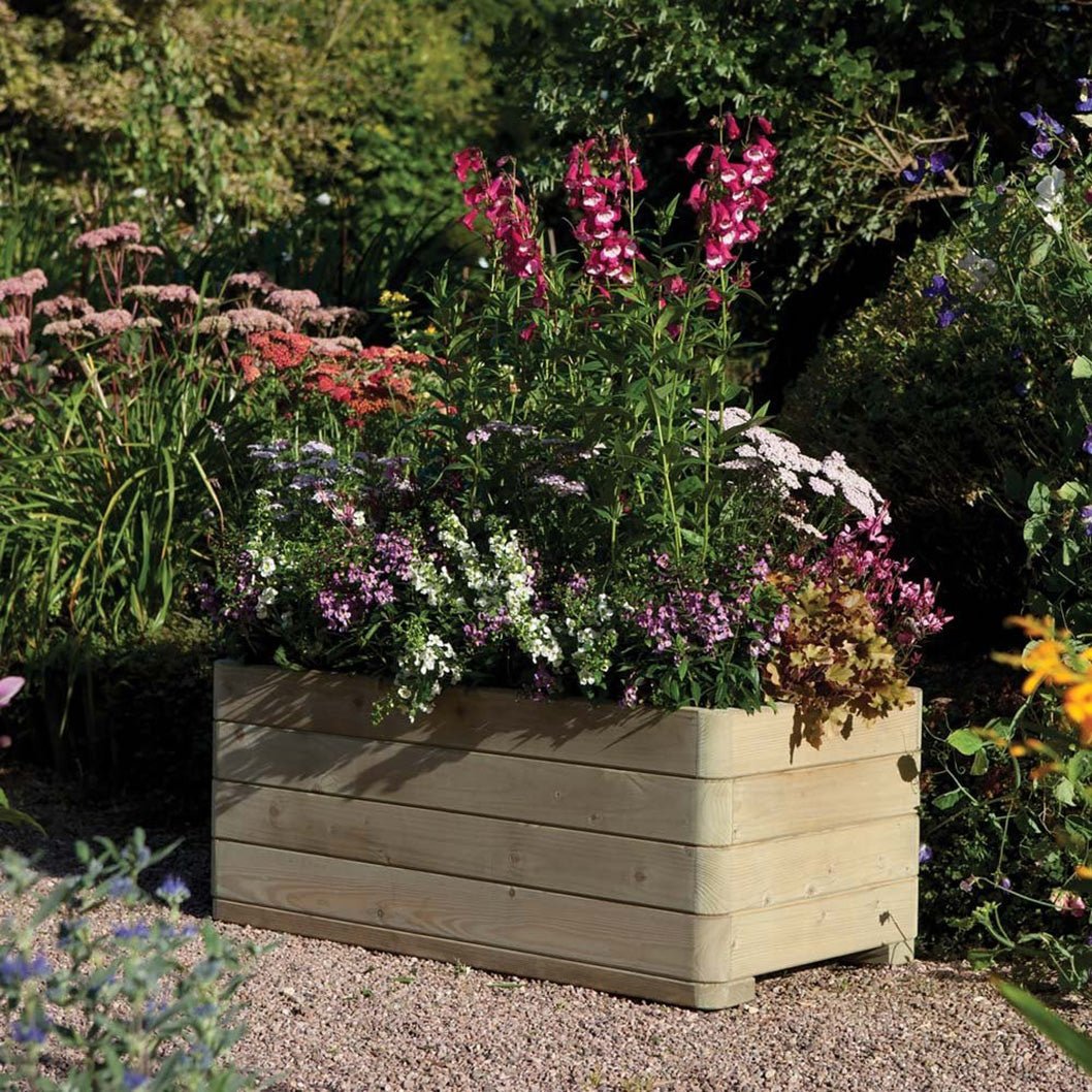 Rowlinson Marberry Rectangular Wooden Planter - JJ Building Materials