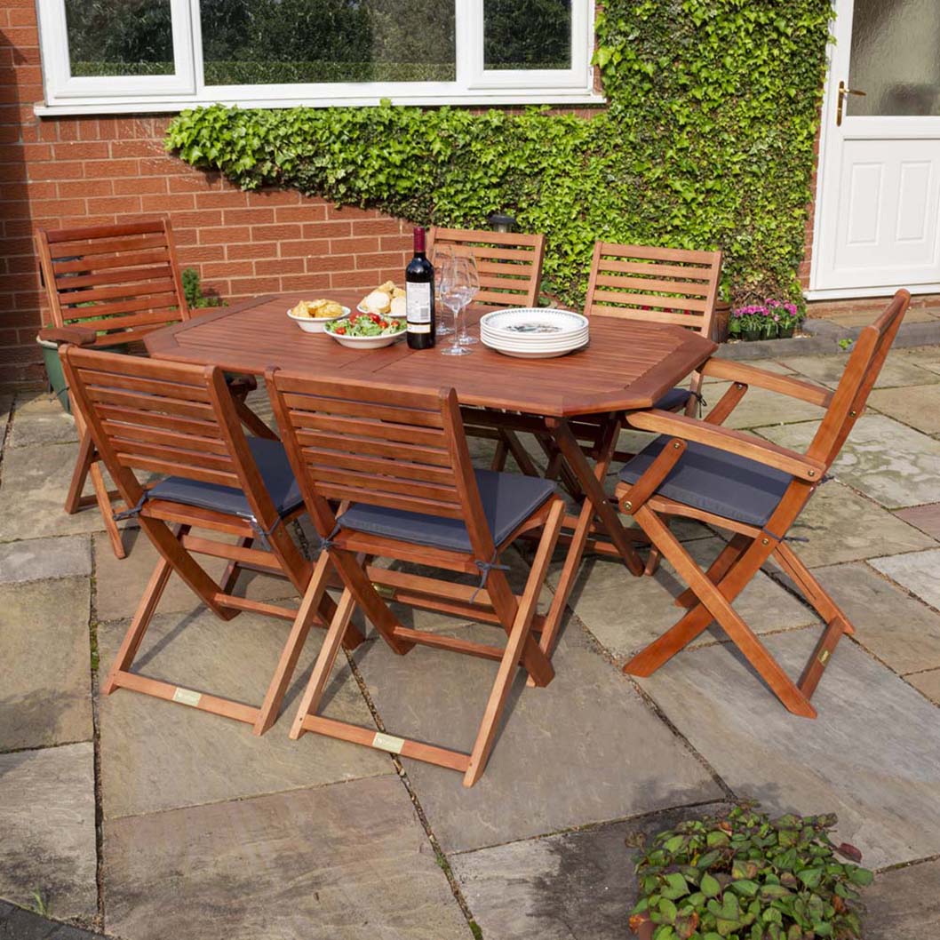 Rowlinson Plumley Six Seater Dining Set With Cushions - JJ Building Materials