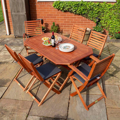 Rowlinson Plumley Six Seater Dining Set With Cushions - JJ Building Materials