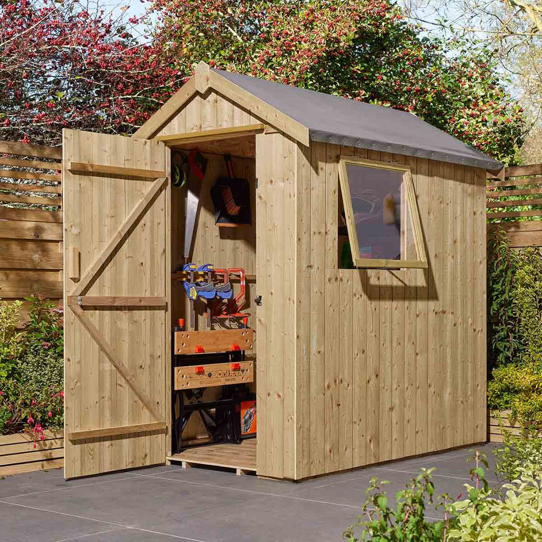 Rowlinson Premium Heritage 6x4ft Garden Shed Pressure Treated - JJ Building Materials