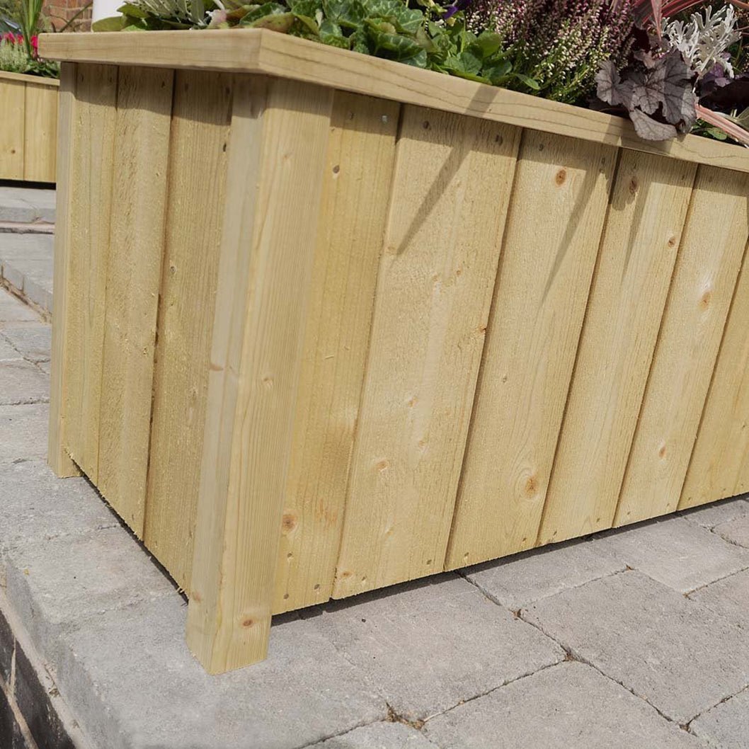 Rowlinson Premium Heritage Rectangular Wooden Planter 100cm - JJ Building Materials