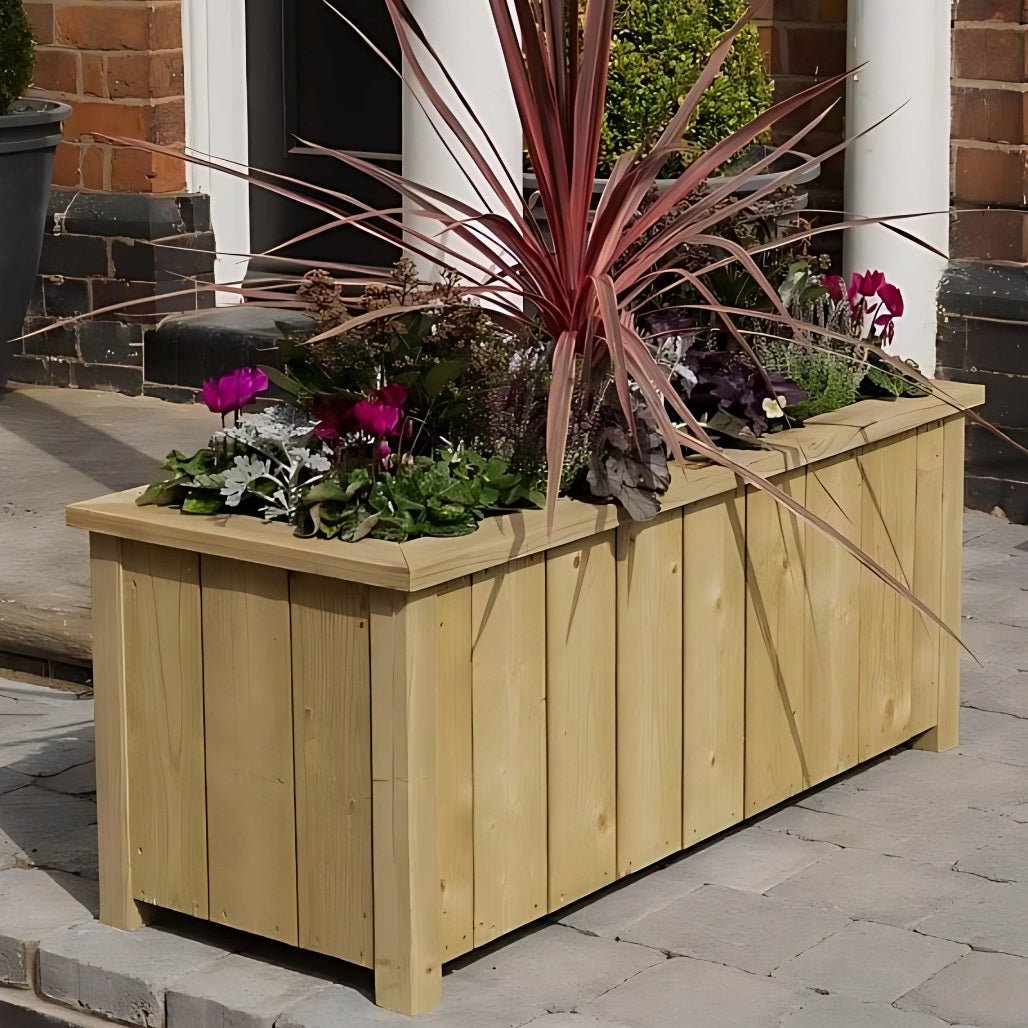 Rowlinson Premium Heritage Rectangular Wooden Planter 100cm - JJ Building Materials